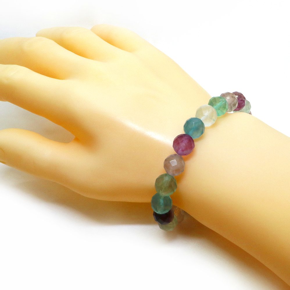 【丸ビーズ】天然クラッシュレインボー水晶 ツートンカラー 青/ピンク (40cm) 10mm (数量限定商品)【パワーストーン 天然石 アクセサリー 1連売り】