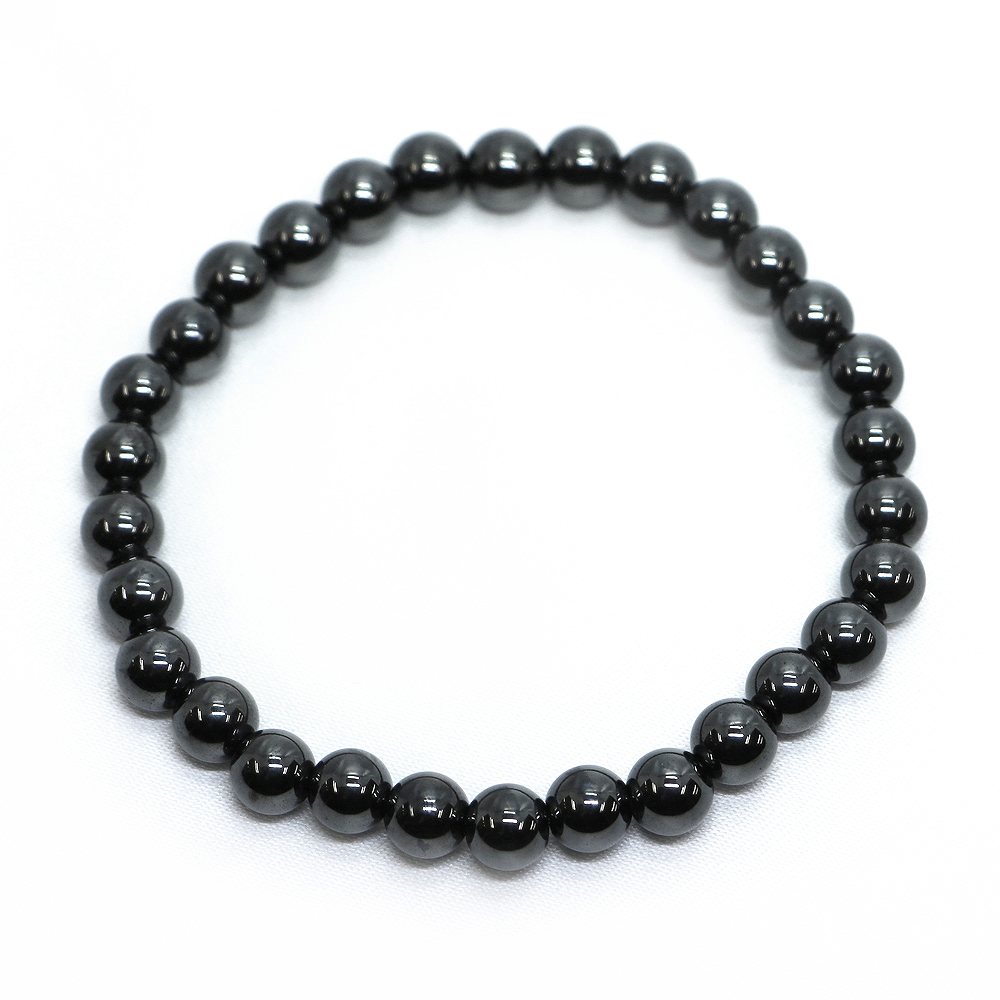 ヘマタイト（マグネット）【丸玉】6mm 数珠 天然石 ブレスレット パワーストーン ブレス お守り 選べるサイズ