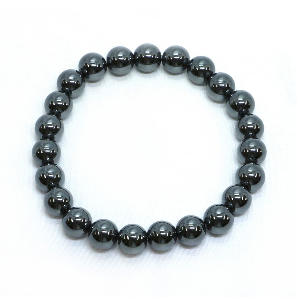 ヘマタイト【丸玉】8mm 数珠 天然石 ブレスレット パワーストーン ブレス お守り 選べるサイズ