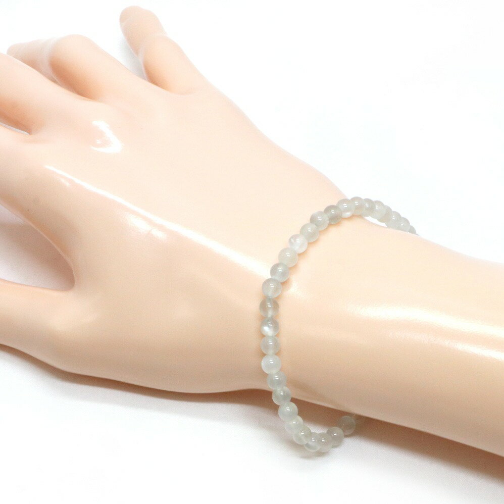 ムーンストーン【丸玉】4mm 数珠 天然石 ブレスレット パワーストーン ブレス お守り 選べるサイズ