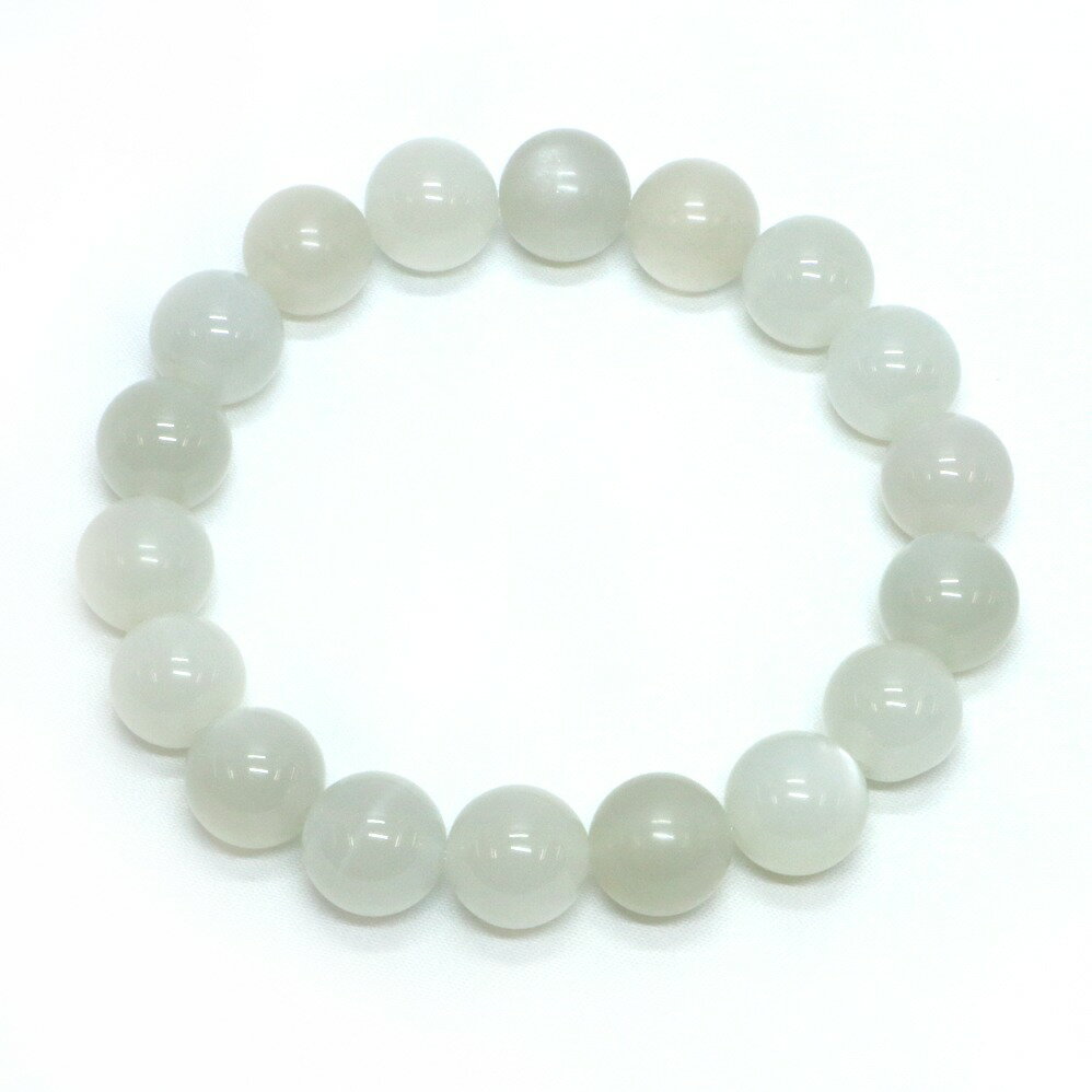 ムーンストーン【丸玉】12mm 数珠 天然石 ブレスレット パワーストーン ブレス お守り 選べるサイズ