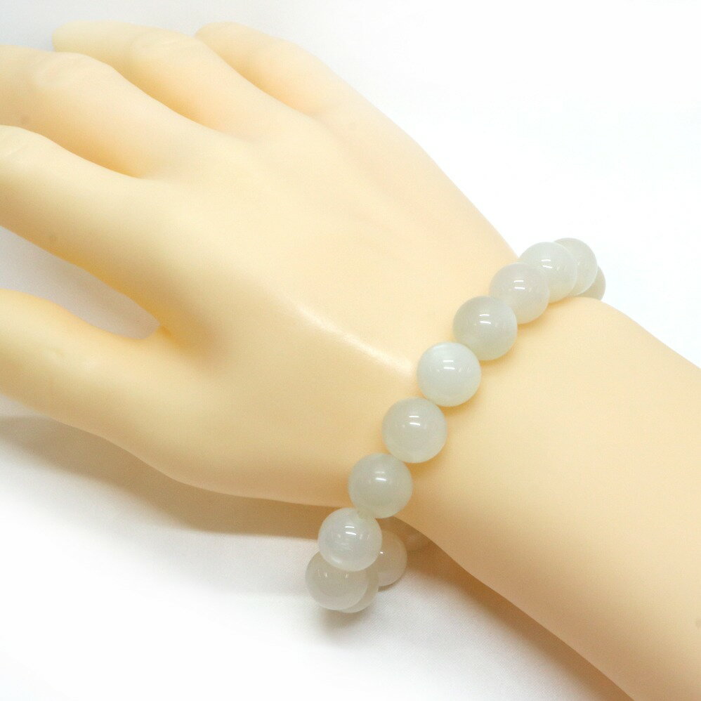 ムーンストーン【丸玉】12mm 数珠 天然石 ブレスレット パワーストーン ブレス お守り 選べるサイズ