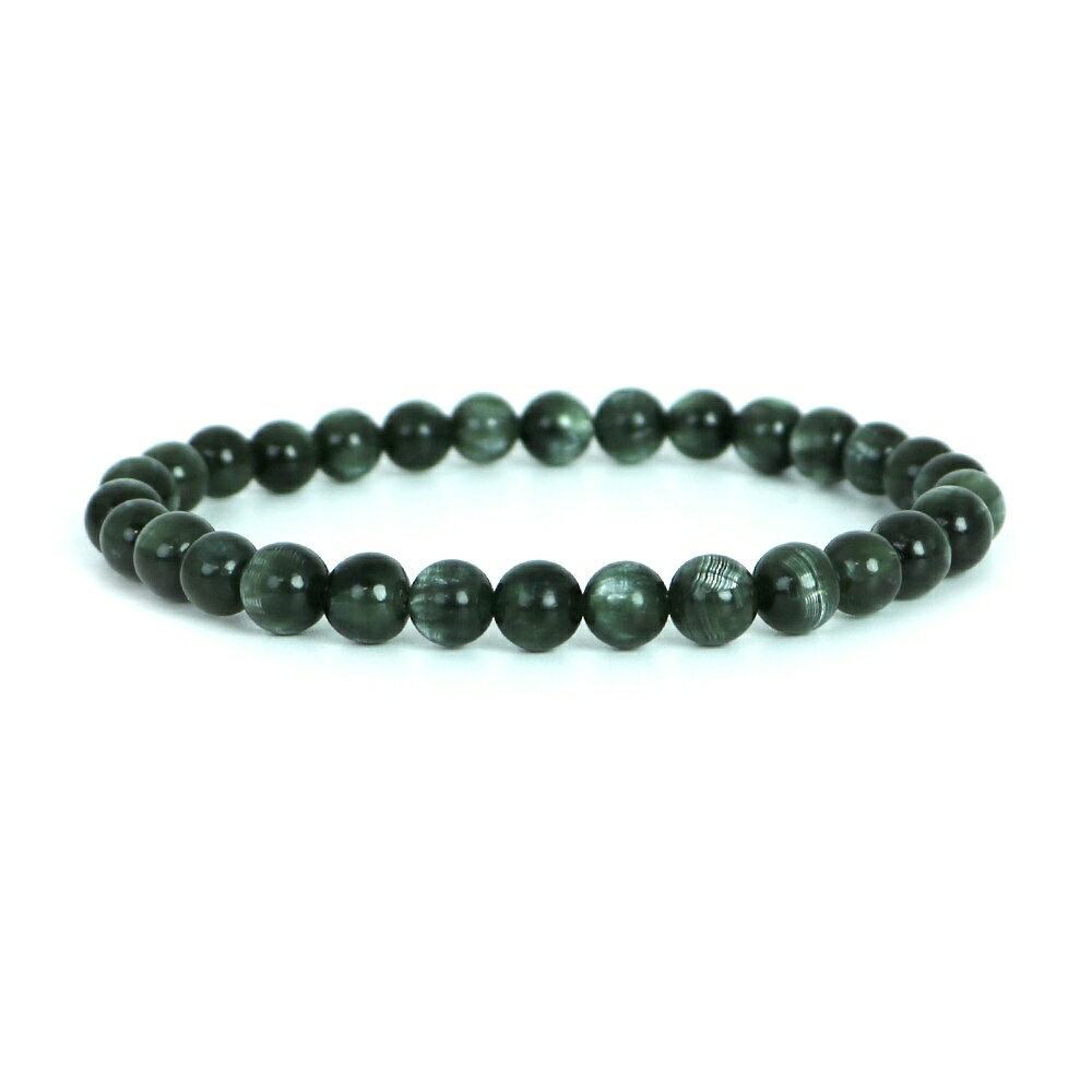 セラフィナイト【丸玉】6mm 数珠 天然石 ブレスレット パワーストーン ブレス お守り 選べるサイズ