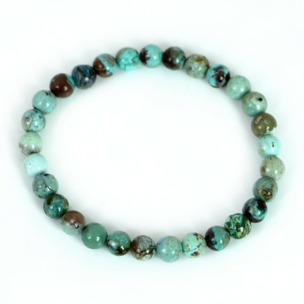 クリソコラ【丸玉】6mm 数珠 天然石 ブレスレット パワーストーン ブレス お守り 選べるサイズ