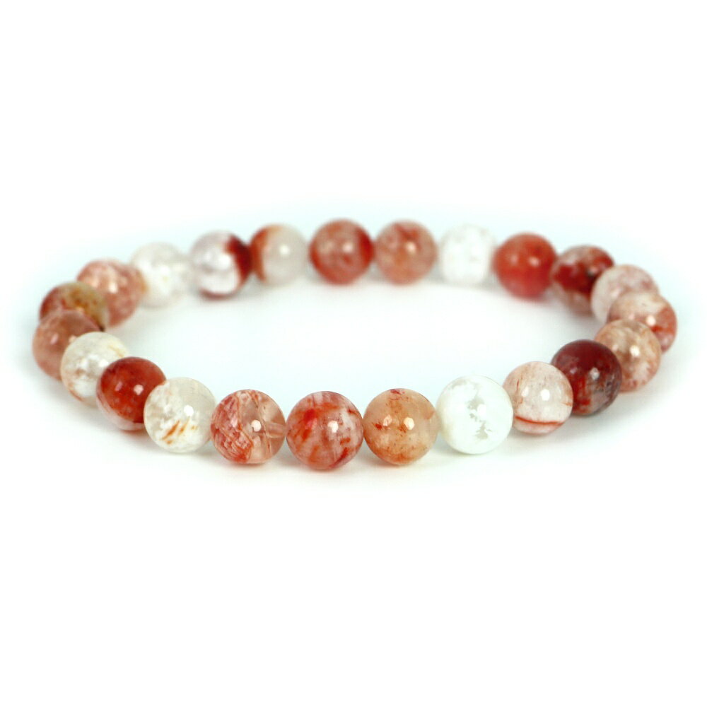 スノーフレークゴーストクリスタル【丸玉】8mm 数珠 天然石 ブレスレット パワーストーン ブレス お守り 選べるサイズ