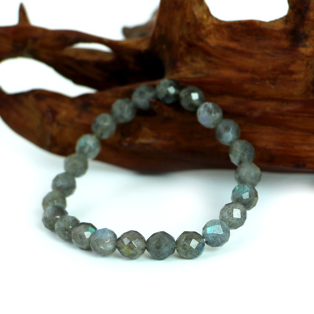 ラブラドライト【カット】8mm 数珠 天然石 ブレスレット パワーストーン ブレス お守り 選べるサイズ