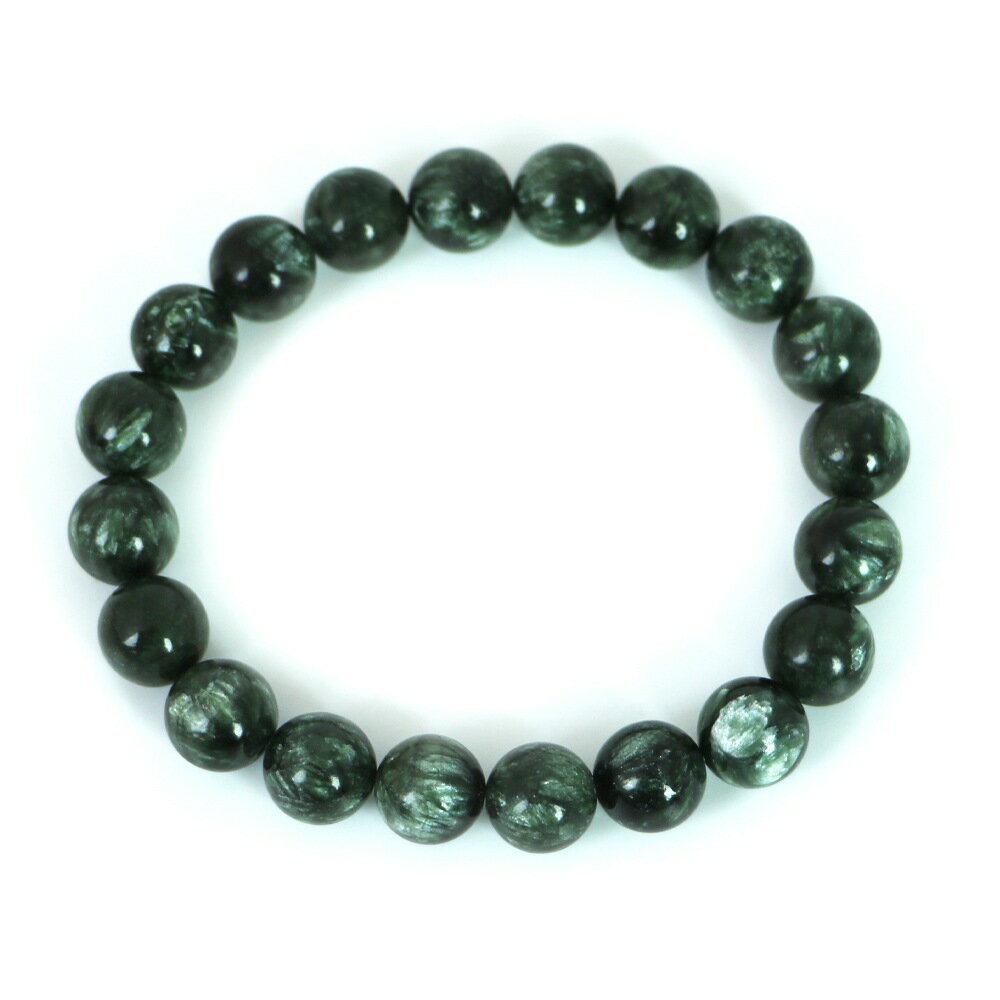 セラフィナイト【丸玉】10〜11mm ブレスレット パワーストーン ブレス お守り 選べるサイズ