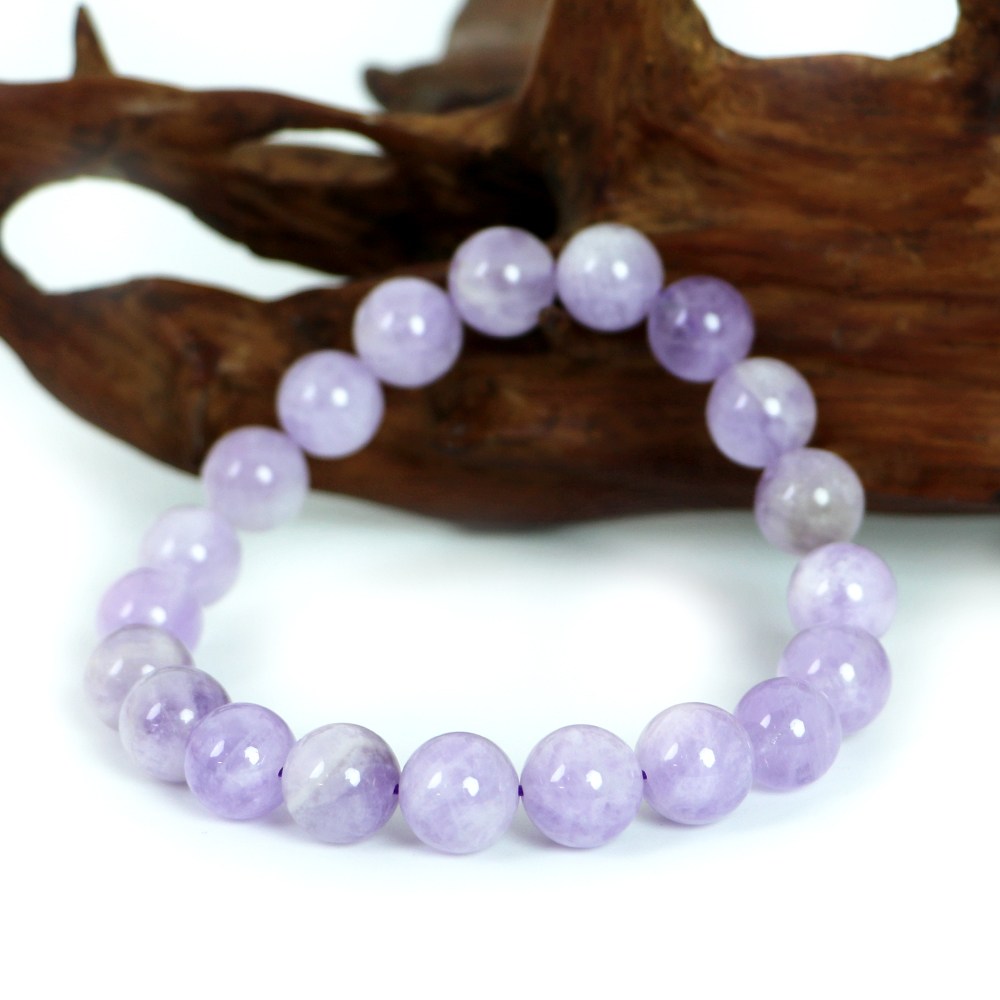 ラベンダーアメジスト【丸玉】10mm 数珠 天然石 ブレスレット パワーストーン ブレス お守り 選べるサイズ