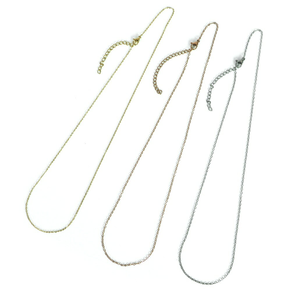 ステンレスチェーン アズキ シルバー ゴールド ピンクゴールド カラー【1.2mm】【50cm】のサムネイル