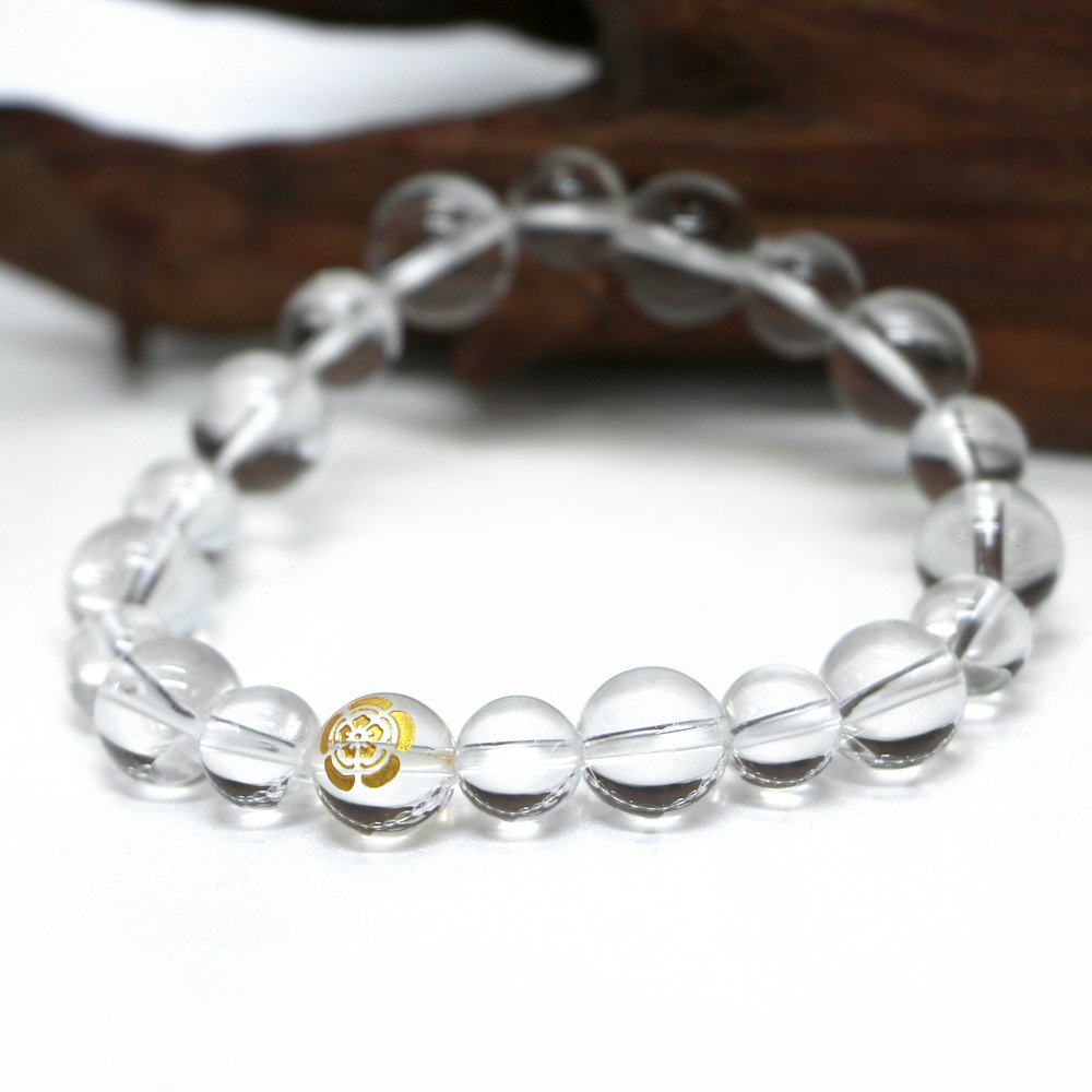 家紋 ブレスレット 10mm 水晶【天然石・パワーストーン・Bracelet】