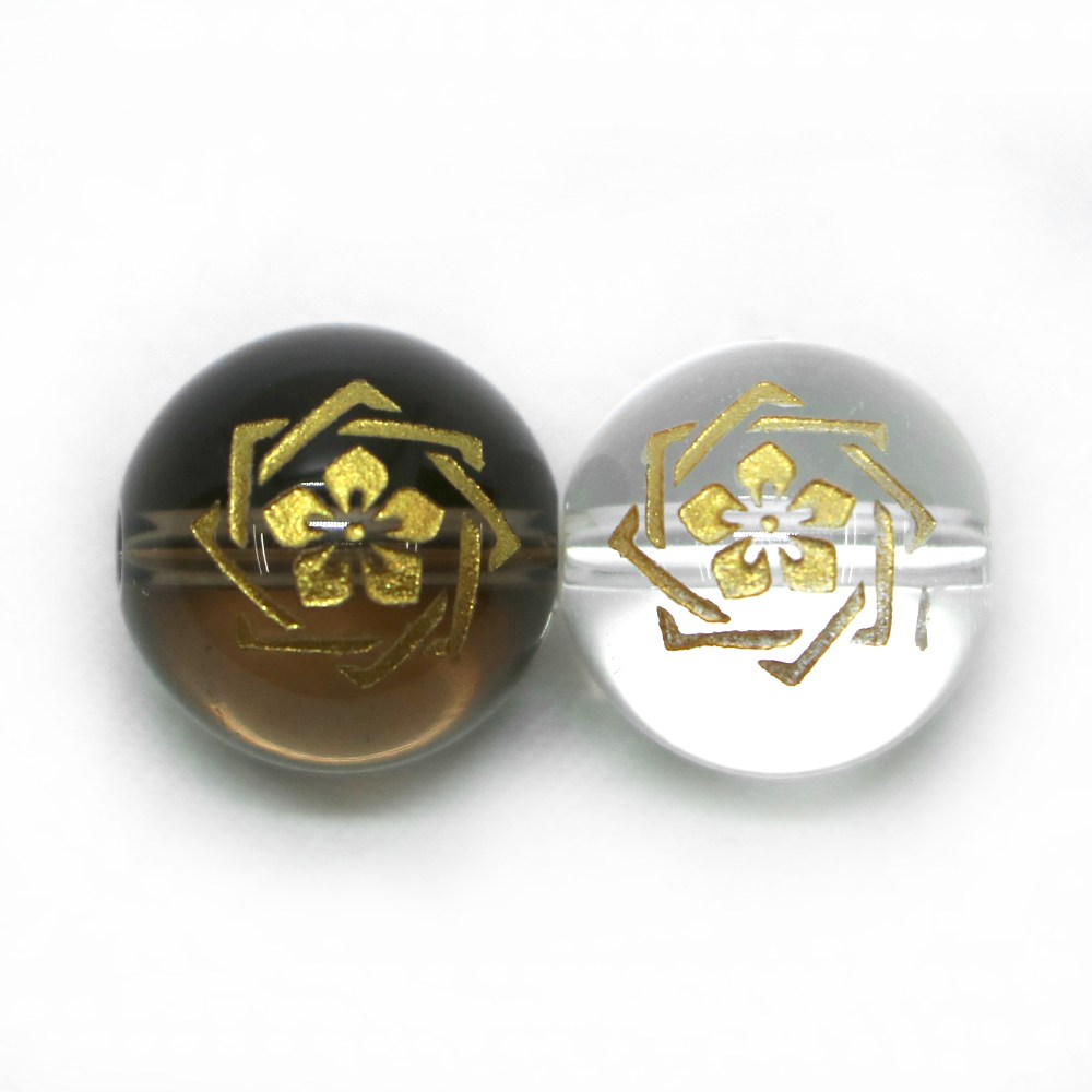 家紋水晶12mm【坂本龍馬・桔梗紋】