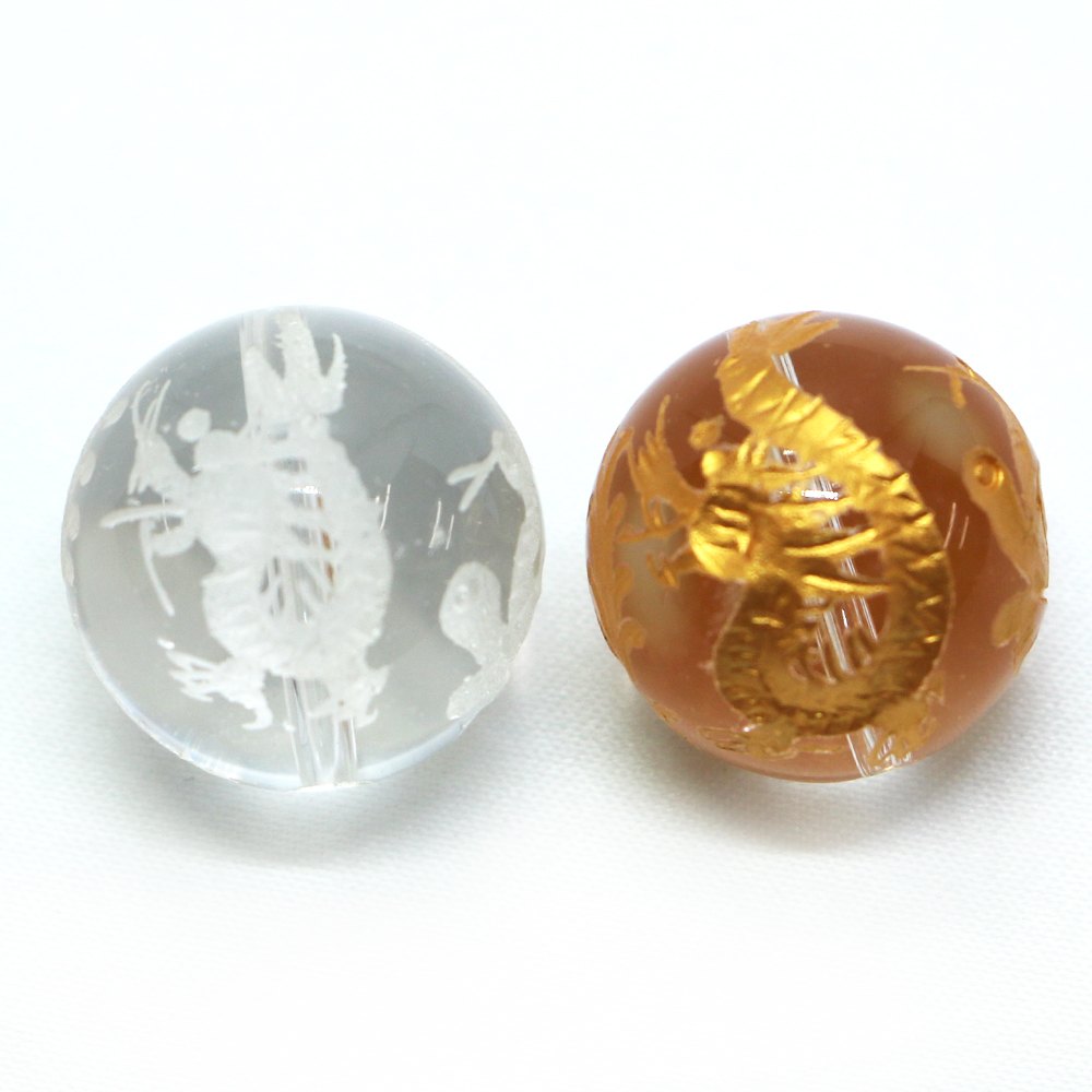 四神水晶14mm 四神相応彫球【風水・青龍・白虎・朱雀・玄武・天然石・パワーストーン】