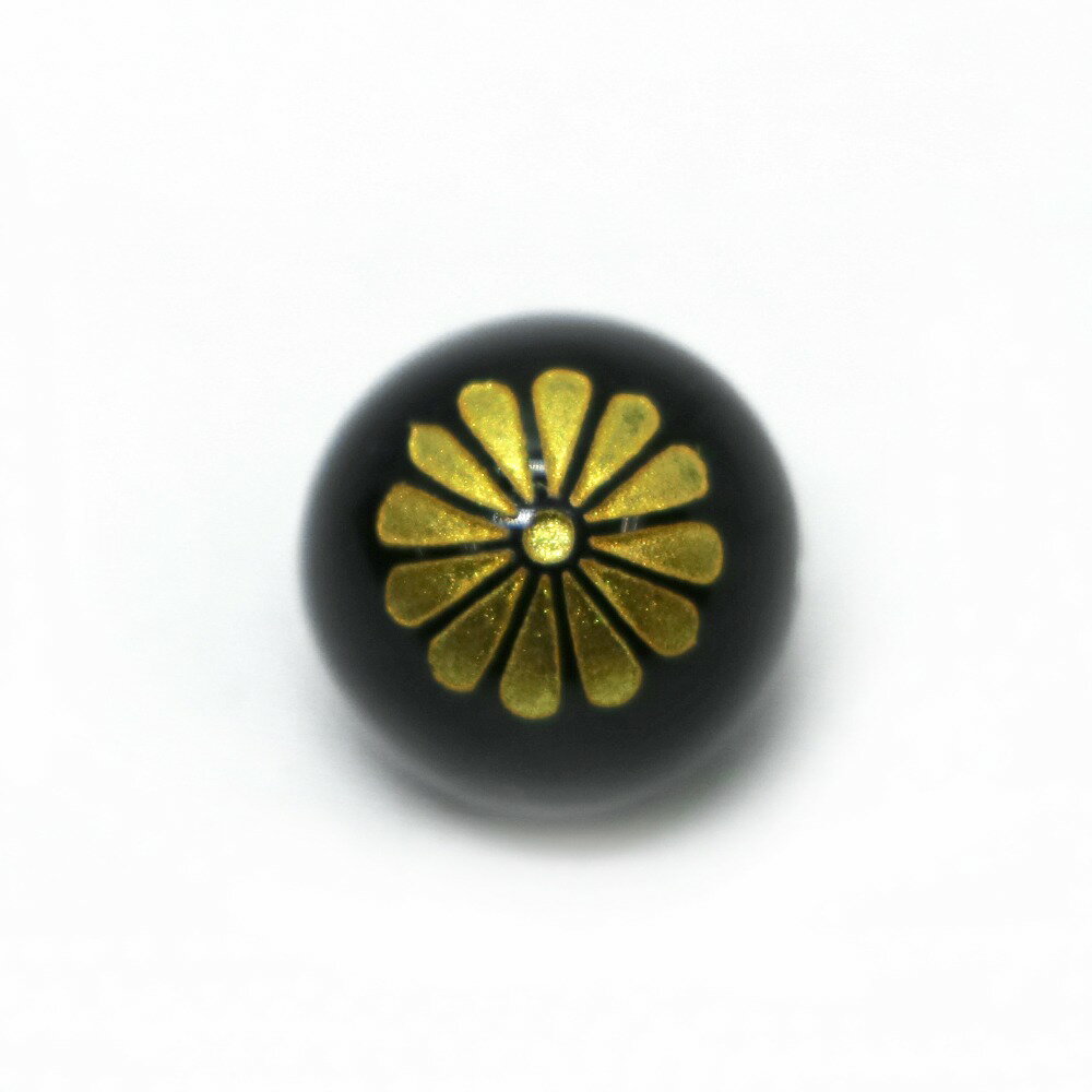 菊紋 オニキス 12mm 家紋・彫刻ビーズ 