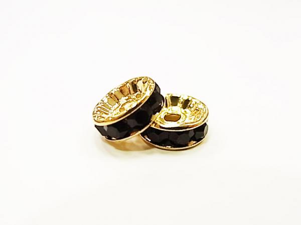 ロンデル/平型/ゴールド×ブラック【アクセサリーパーツ】