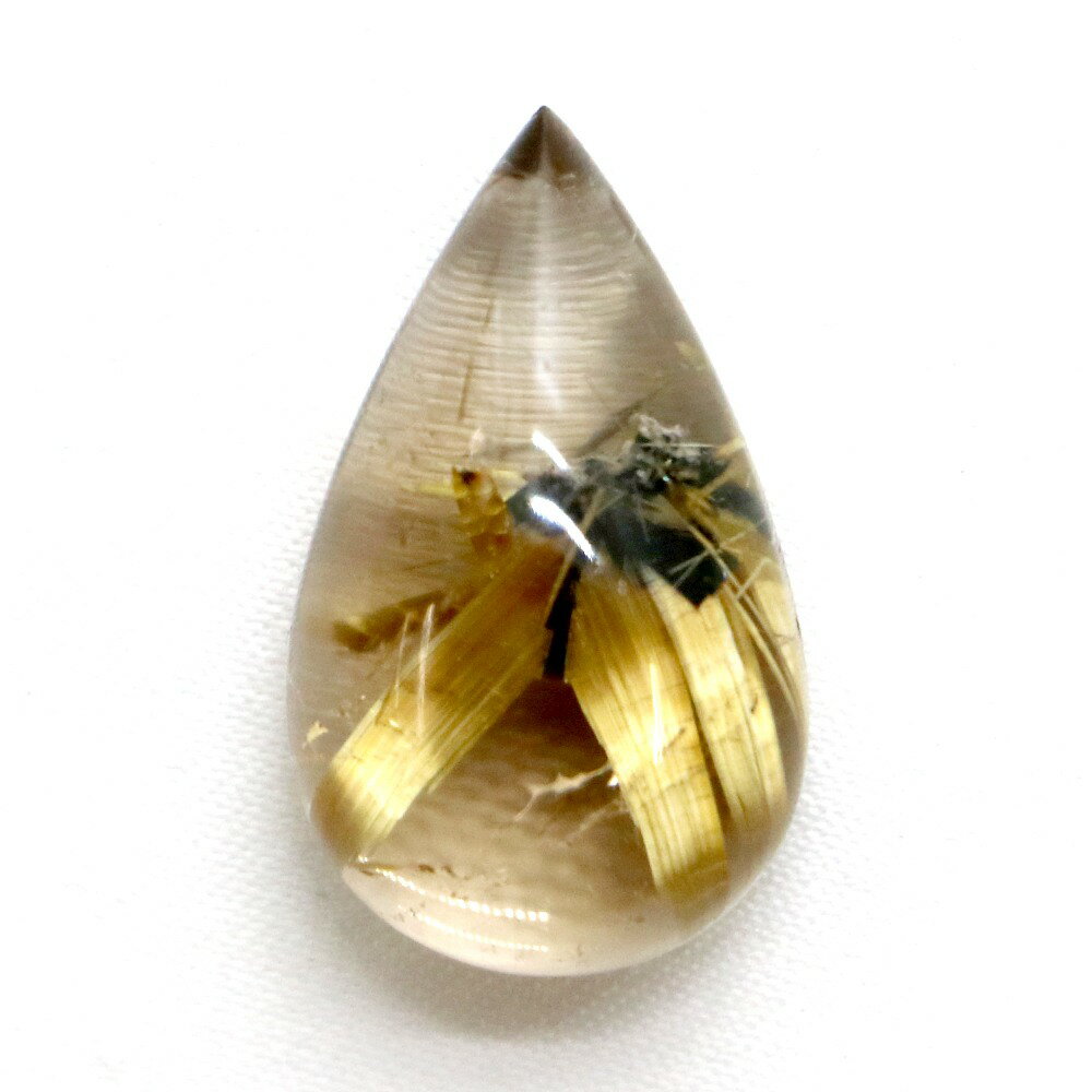 タイチンルチルクォーツ ティアドロップ24mm 21.33ct ルチルレイテッド Ta...