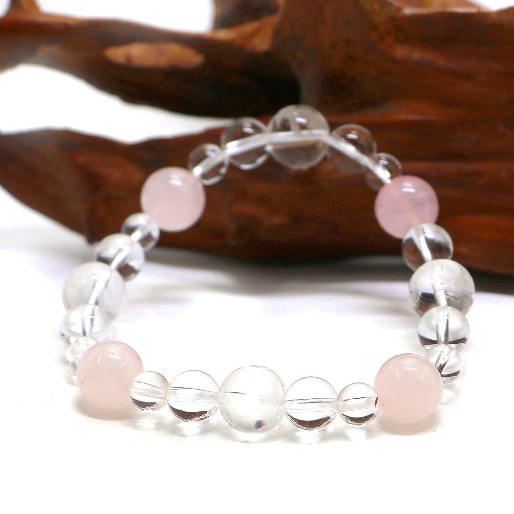 四神相応誕生石ブレスレット10月ローズクォーツ【天然石ブレス・パワーストーン・Bracelet】