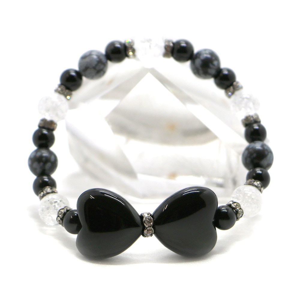 楽天ジェムバザールオニキス・リボンブレスレット【天然石ブレス・パワーストーン・Bracelet】