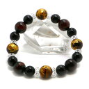 風水四神 タイガーアイ 金塗 ブレスレット【天然石ブレス・パワーストーン・Bracelet】