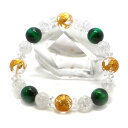 風水四神 水晶 金塗 ブレスレット【天然石ブレス・パワーストーン・Bracelet】