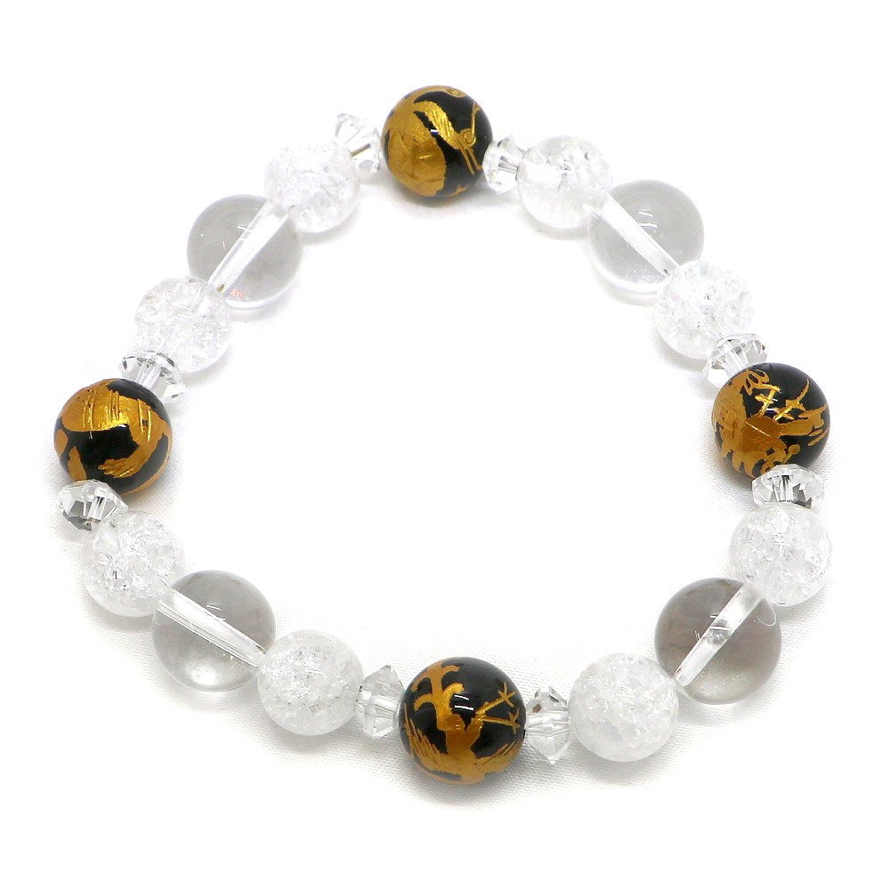 風水四神ブレスレット・クラッシュクリスタルコンビ【天然石ブレス・パワーストーン・Bracelet】