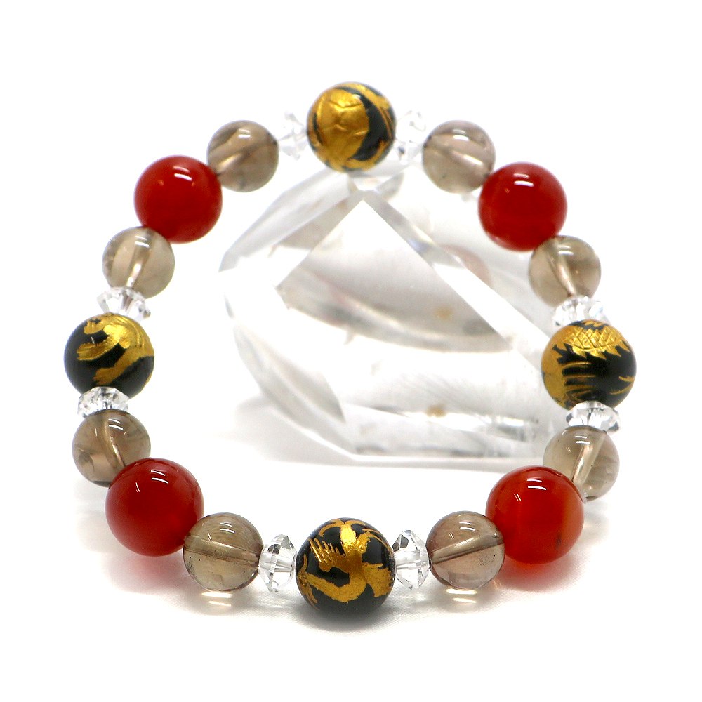 樂天商城 - 風水四神ブレスレット・スモーキークォーツのコンビ【天然石ブレス・パワーストーン・Bracelet】