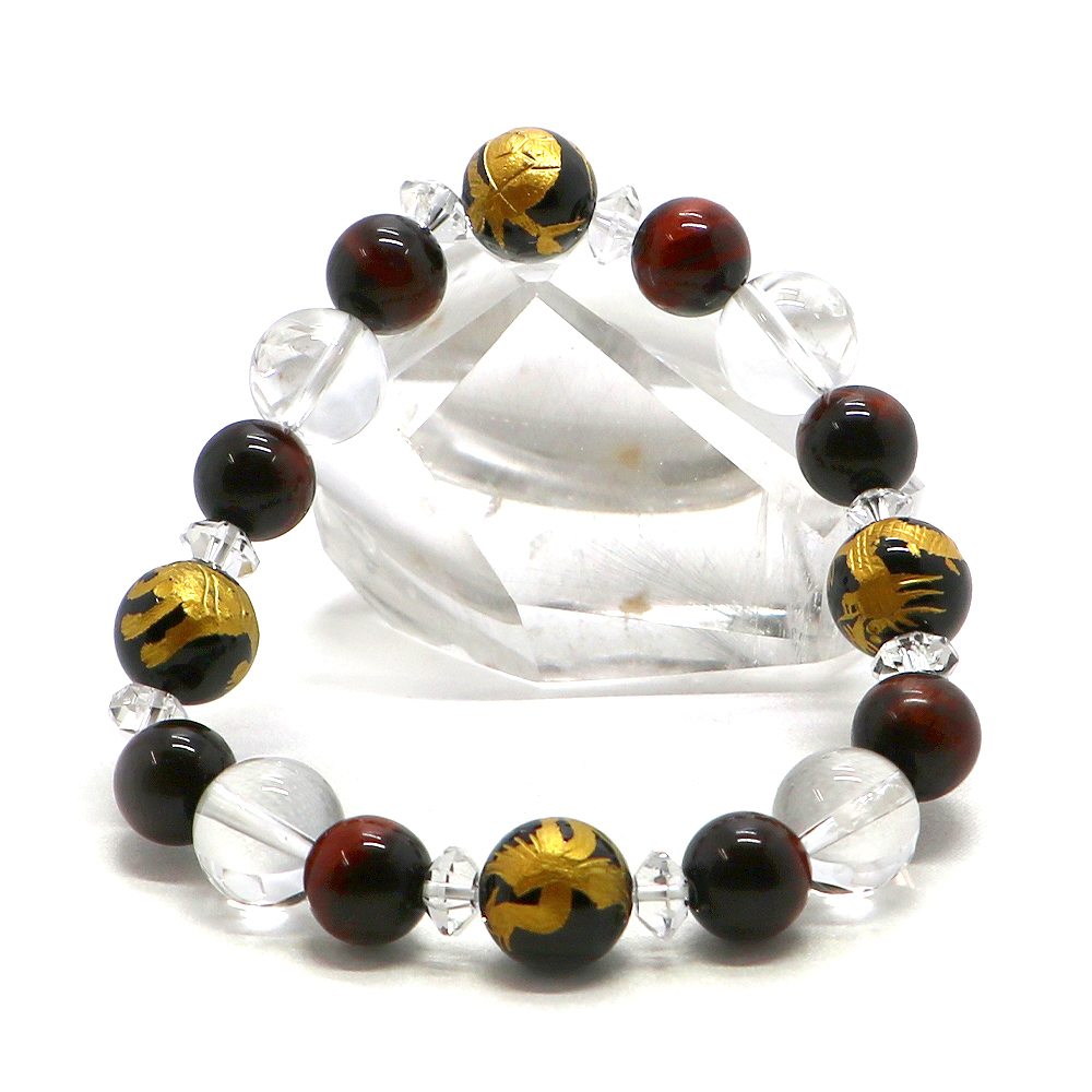 風水四神ブレスレット・レッドタイガーアイのコンビ【天然石ブレス・パワーストーン・Bracelet】