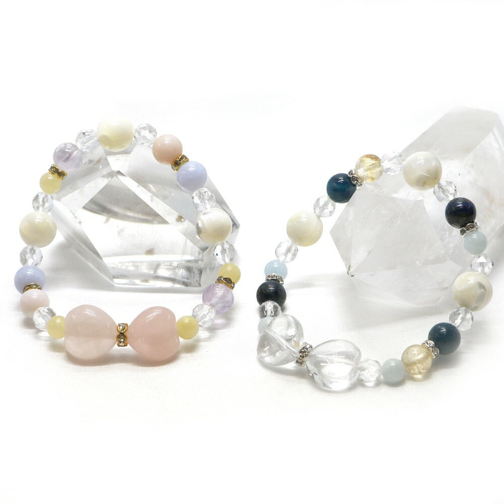 リボンブレスレット ローズクォーツ 水晶クリスタル 【パワーストーン・Bracelet・天然石】(3)