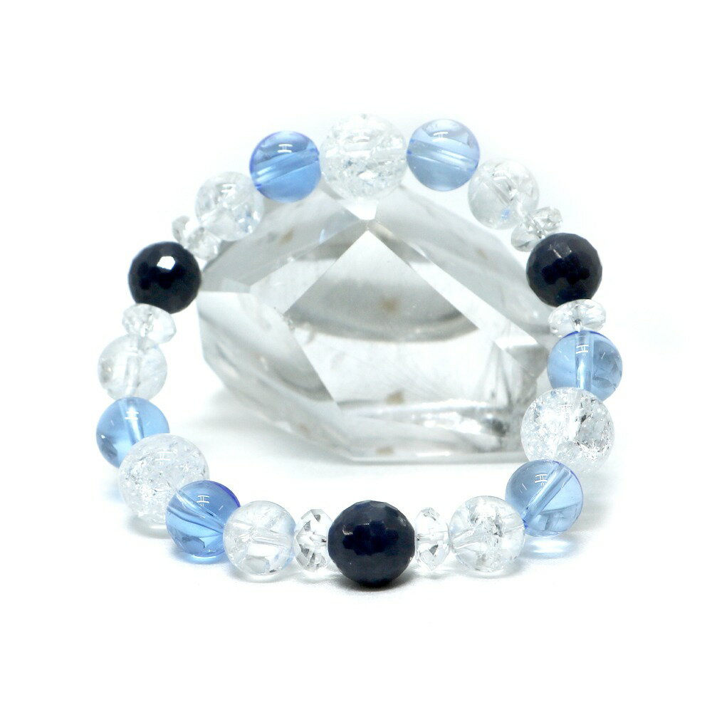 サファイアカット ブルークォーツ クラッシュクリスタル ブレスレット 【パワーストーン・Bracelet・天然石】