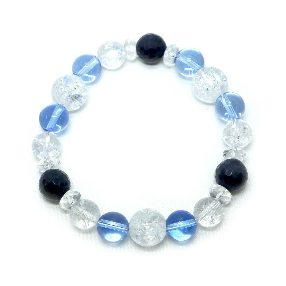 サファイアカット ブルークォーツ クラッシュクリスタル ブレスレット 【パワーストーン・Bracelet・天然石】