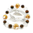 タイガーアイと大玉四神クリスタルのブレスレット/水晶/タイガーアイ【パワーストーン・Bracelet・天然石】