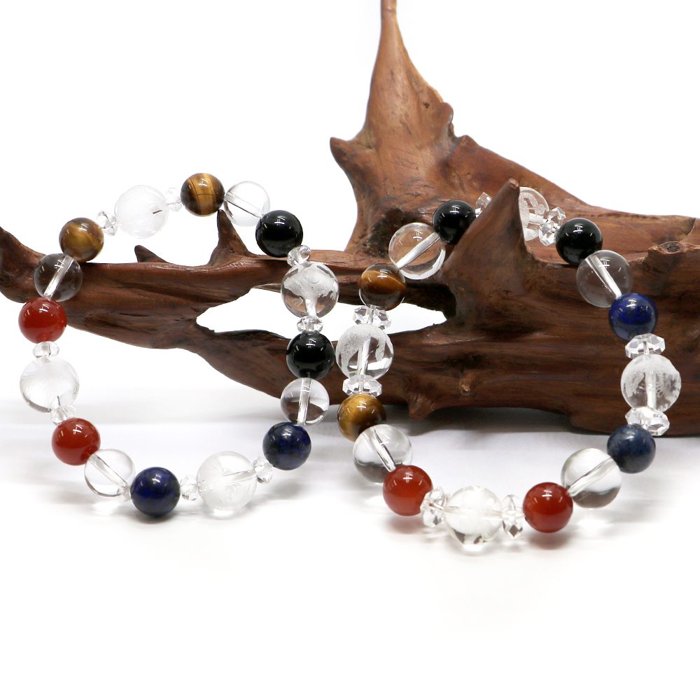 風水 四神相応 ブレスレットラピスラズリ レッドアゲート タイガーアイ オニキス【パワーストーン・Bracelet・天然石】