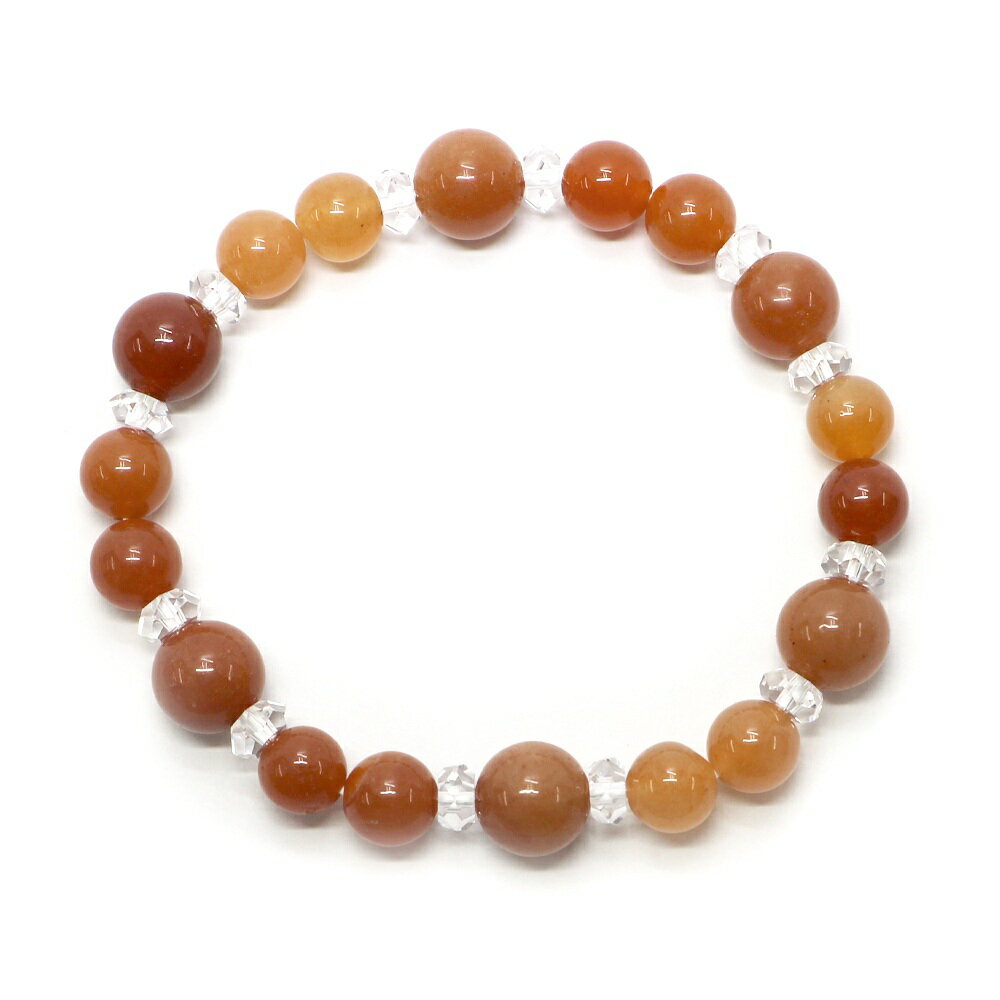 オレンジアベンチュリンコンビブレスレット 【パワーストーン・Bracelet・天然石】
