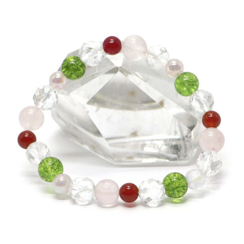 コンビブレスレット ローズクォーツオーラ ローズクォーツ 【パワーストーン・Bracelet・天然石】