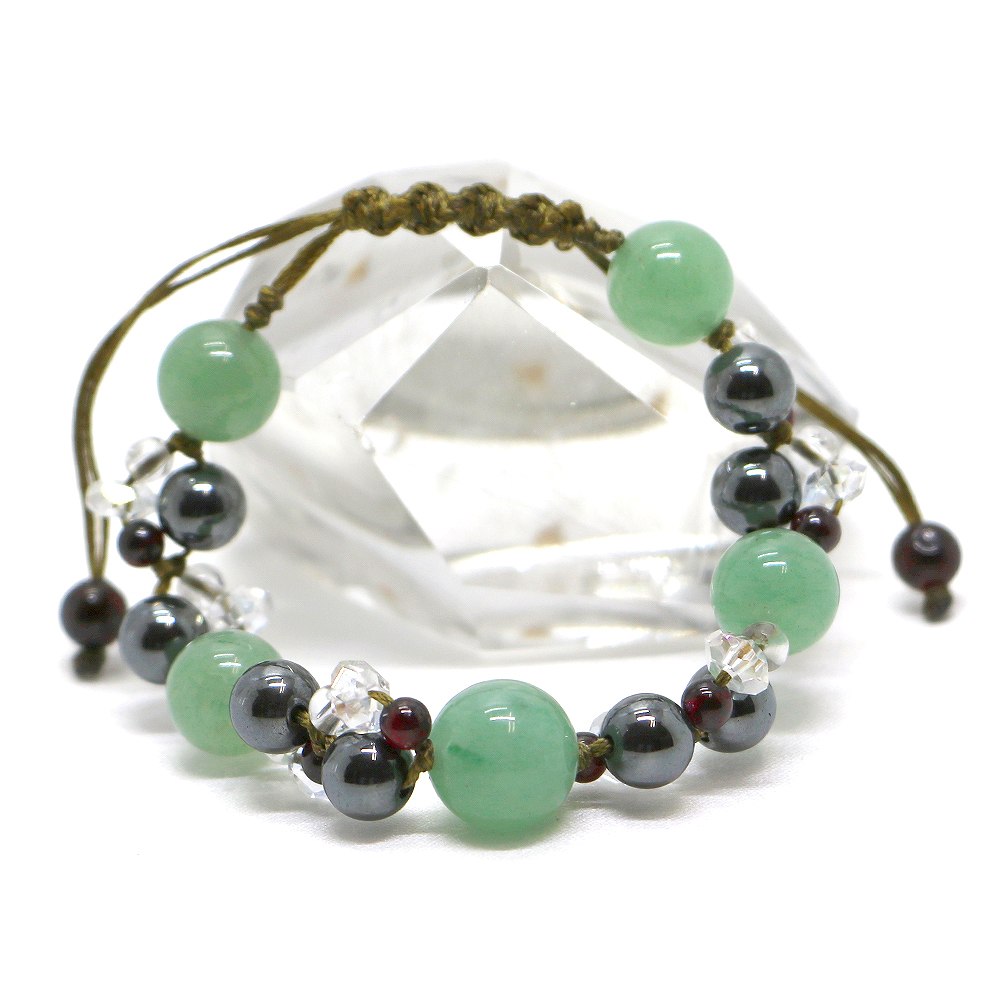 Rakuten - ひもブレス アベンチュリンン ヘマタイト【天然石ブレス・パワーストーン・Bracelet】
