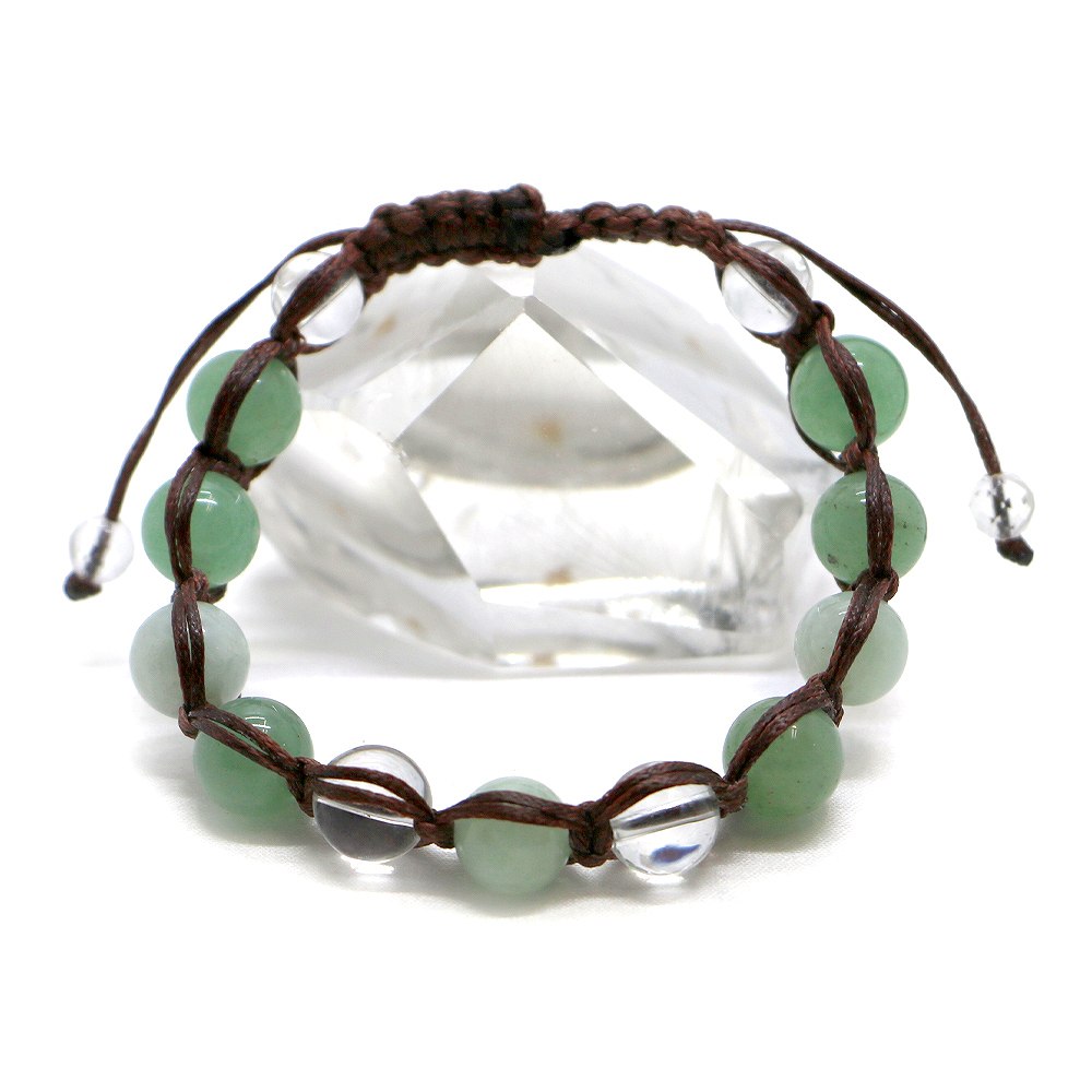 編みひもブレス アベンチュリン 翡翠【天然石ブレス・パワーストーン・Bracelet】