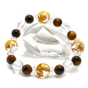 風水四神 水晶 金塗 ブレスレット【天然石ブレス・パワーストーン・Bracelet】