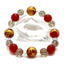風水四神 レッドアゲート 金塗 ブレスレット【天然石ブレス・パワーストーン・Bracelet】
