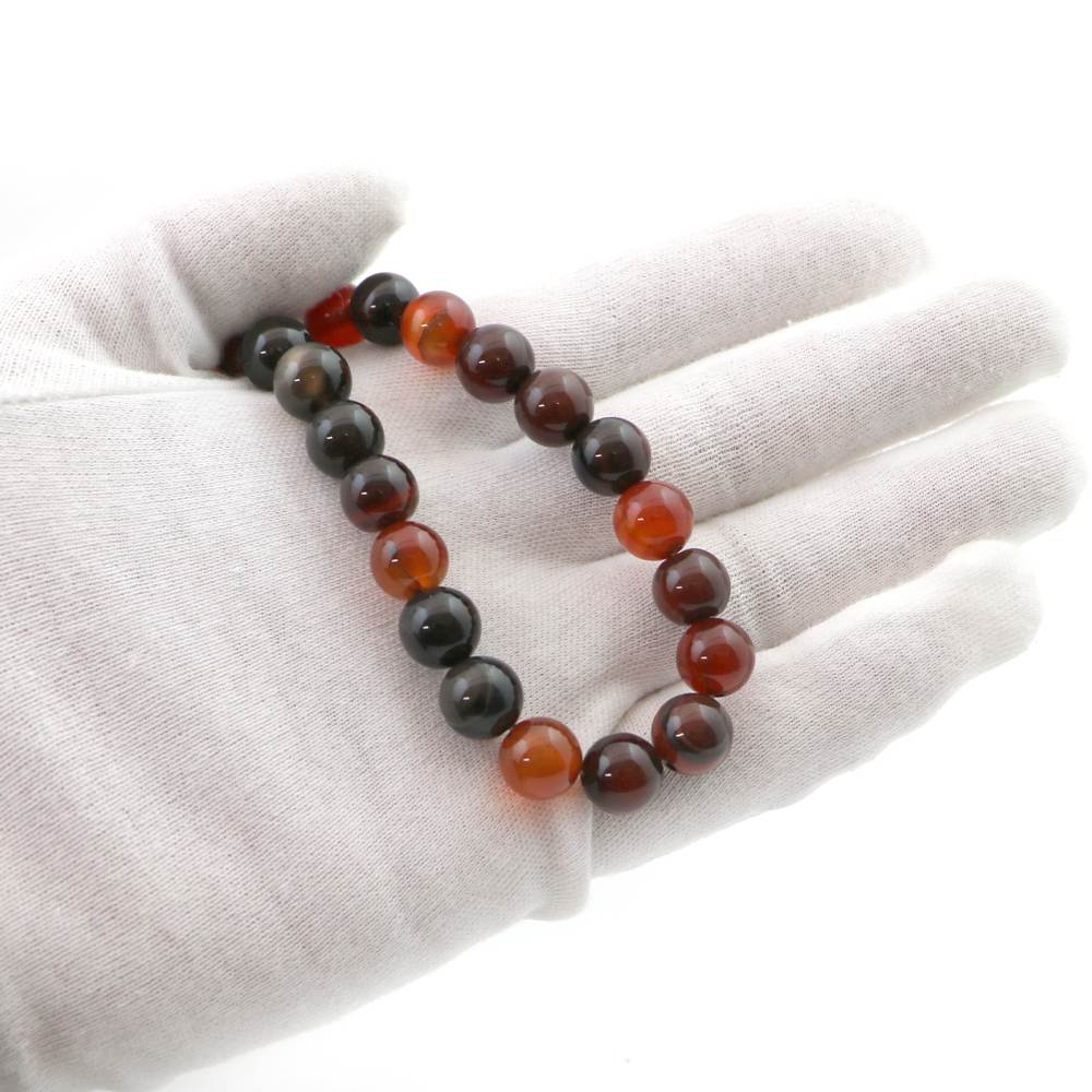 シンプルストーンネックレスメノウ（アゲート）【丸玉】10mm【天然石ビーズパワーストーン】