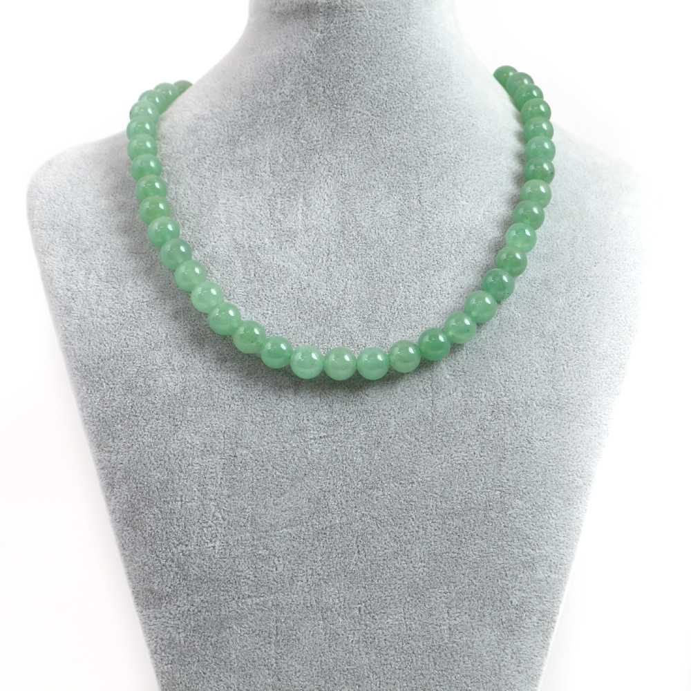 シンプルストーンネックレスアベンチュリン【丸玉】10mm【天然石ビーズパワーストーン】　楽天スーパーセール！期間中は全品ポイント2倍♪ [クーポン配布中]