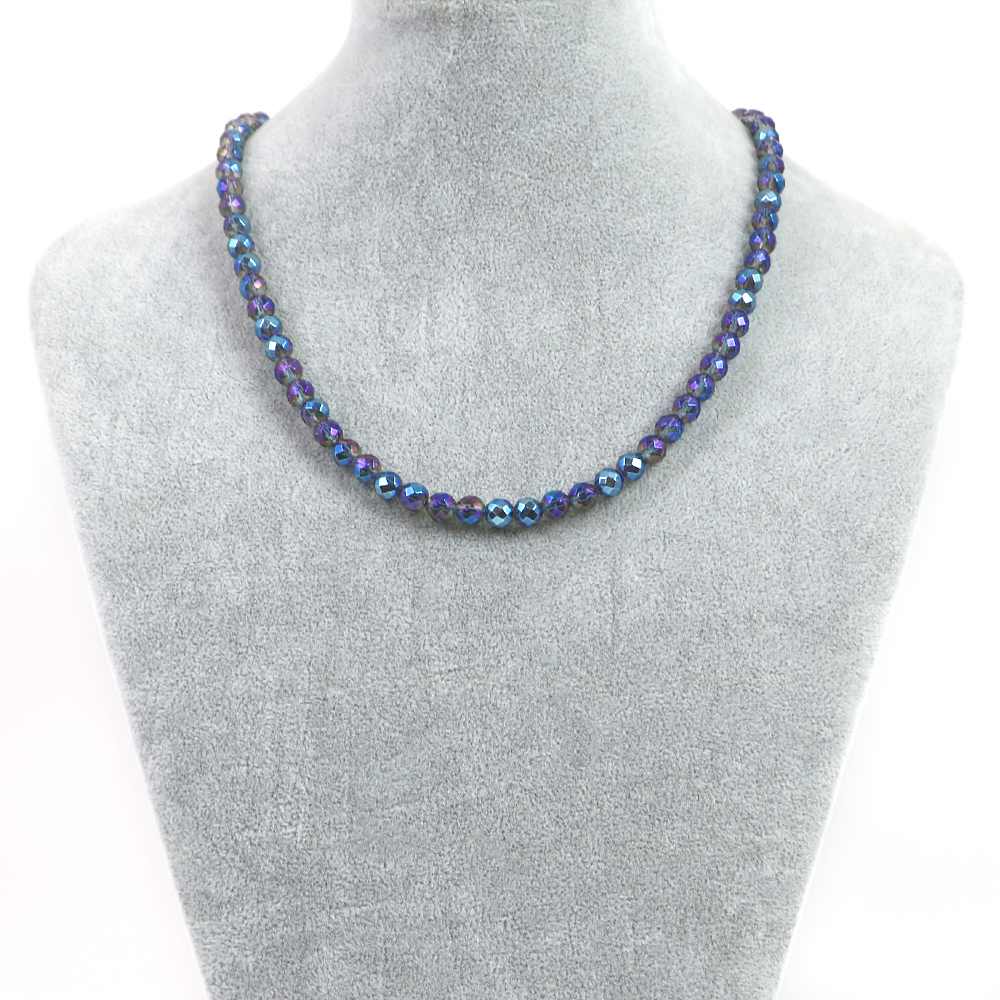 シンプルストーンネックレスコスモオーラ【カット】6mm【天然石ビーズパワーストーン】