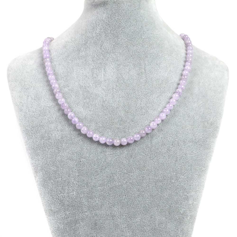 シンプルストーンネックレスラベンダーアメジスト【丸玉】6mm【天然石ビーズパワーストーン】
