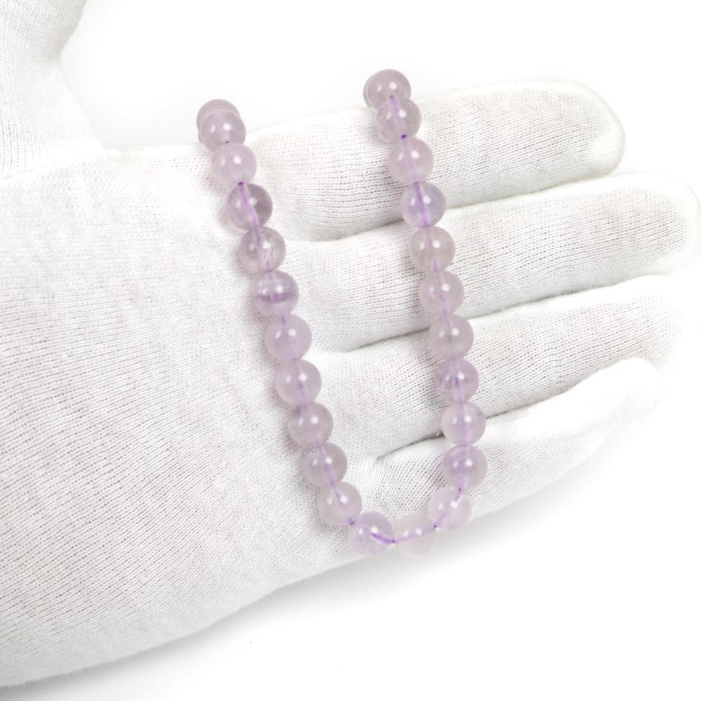 シンプルストーンネックレスラベンダーアメジスト【丸玉】8mm【天然石ビーズパワーストーン】