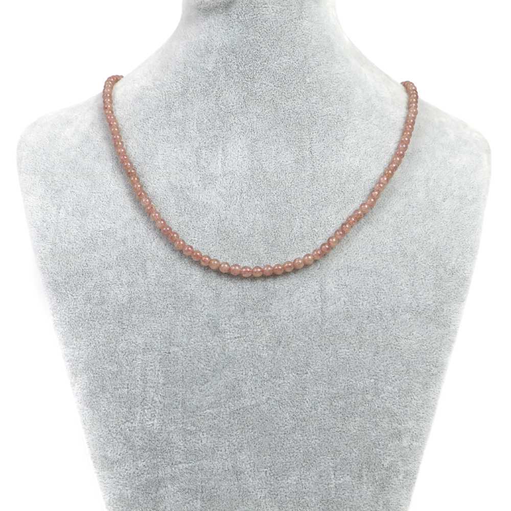 シンプルストーンネックレスモスコバイト【丸玉】4mm【天然石ビーズパワーストーン】