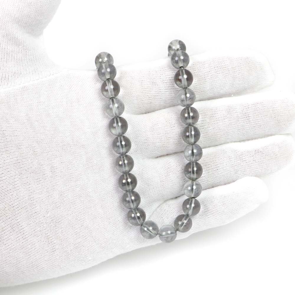 シンプルストーンネックレスシルバーオーラ【丸玉】8mm【天然石ビーズパワーストーン】