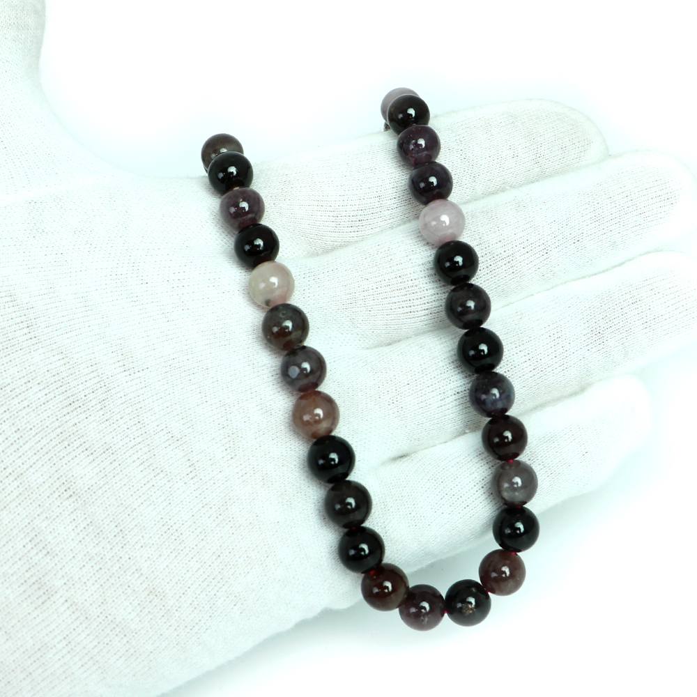 シンプルストーンネックレス スピネル ミックス【丸玉】8mm【天然石 ビーズ パワーストーン】