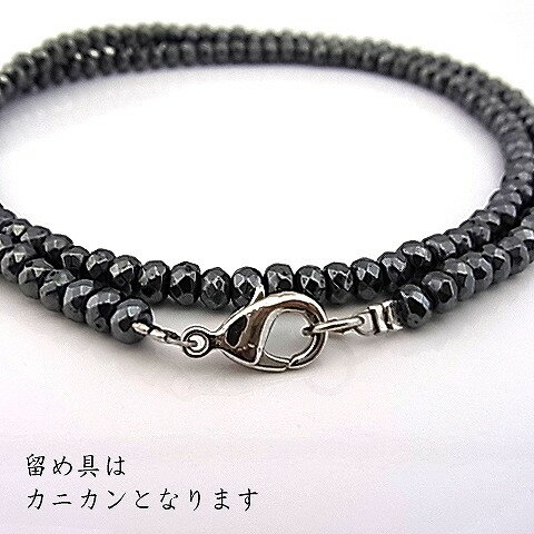 ●へマタイト/ボタンカットネックレス/フルストーン/3×4mm【天然石・パワーストーン・レディースネックレス】