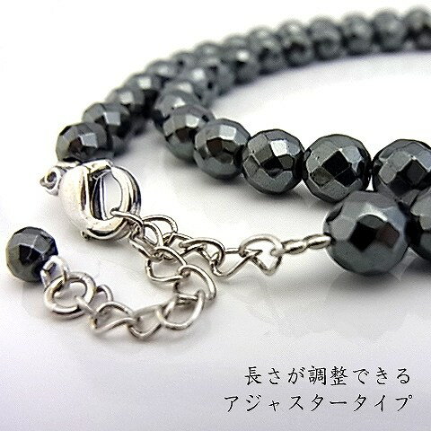 ★へマタイト/カットネックレス/アジャスター付/6mm【天然石・パワーストーン・レディースネックレス】