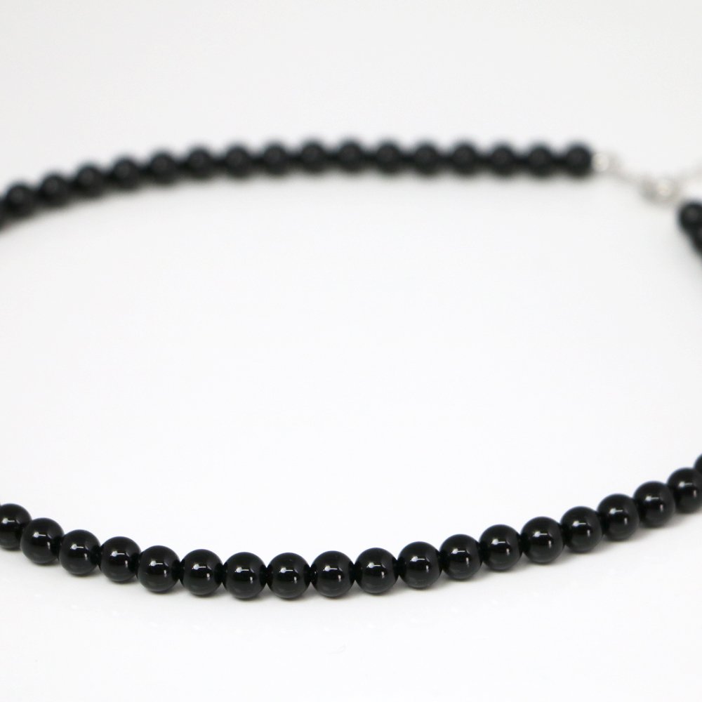★オニキス6mm丸玉ネックレス【黒瑪瑙・パワーストーン・レディースネックレス・お試し価格】
