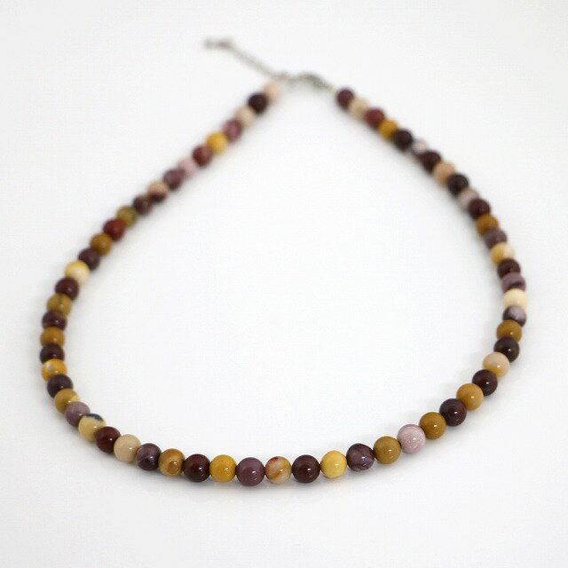 ★ムーカイト6mm丸玉ネックレス【天然石・パワーストーン・レディースネックレス・お試し価格】