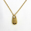 ステンレス ネックレス ドロップ 流線型 雫 ゴールドカラー【ネックレス レディース メンズ ペンダント アクセサリー】